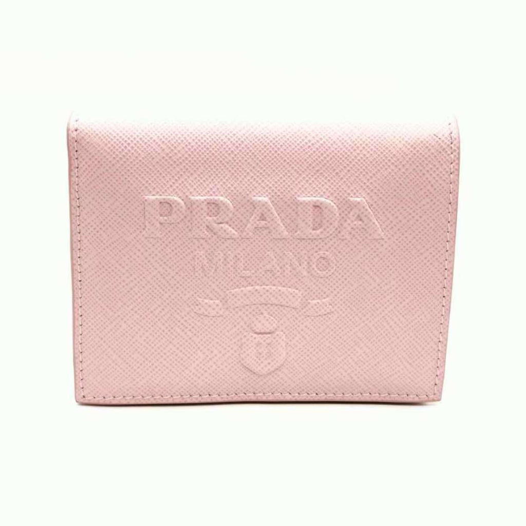 Prada Saffiano Pink Embossed Wallet (Bi-Fold) (Pre-Owned)