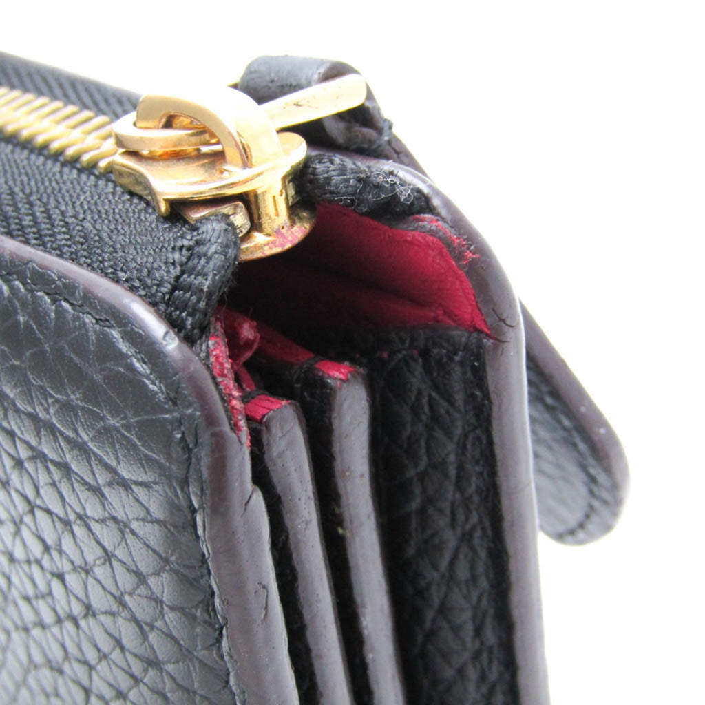 Louis Vuitton Taurillon Noir Leather Long Wallet (Bi-Fold) (Pre-Owned)
