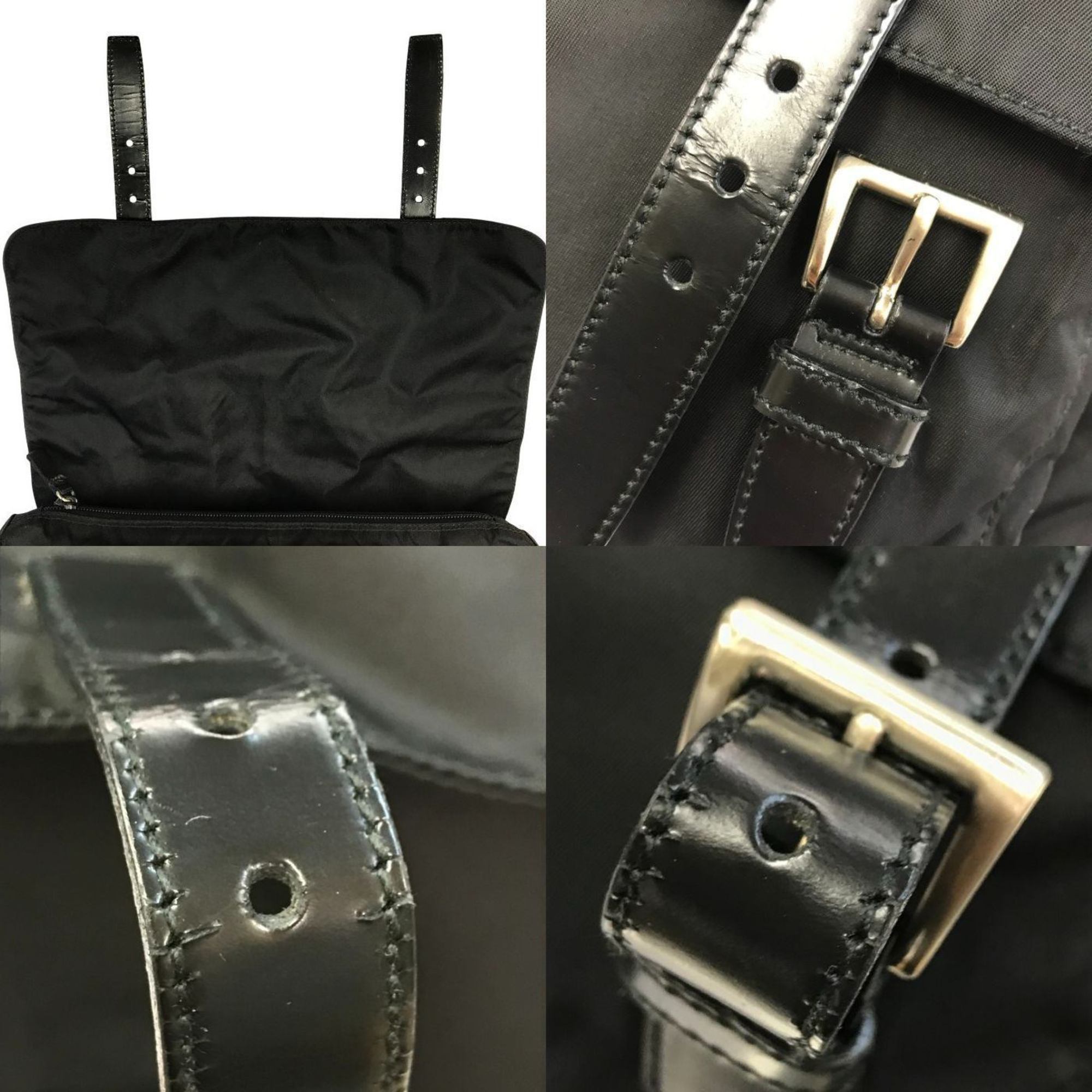 Prada Black Nylon Leather Shoulder Bag (Pre-Owned)