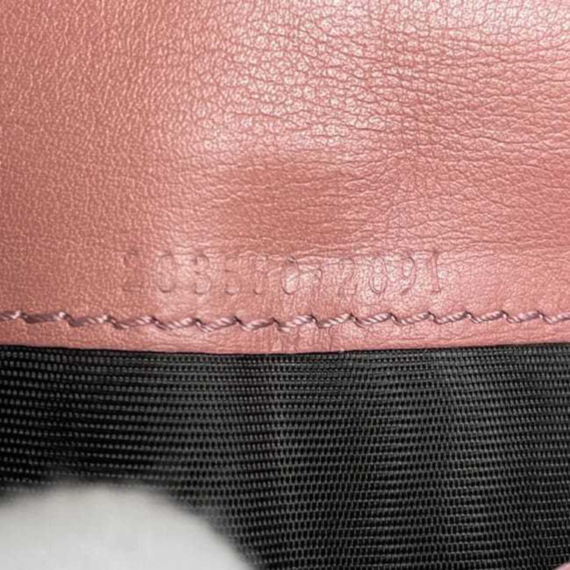 Gucci Pink Leather Long Wallet (Bi-Fold) (Pre-Owned)