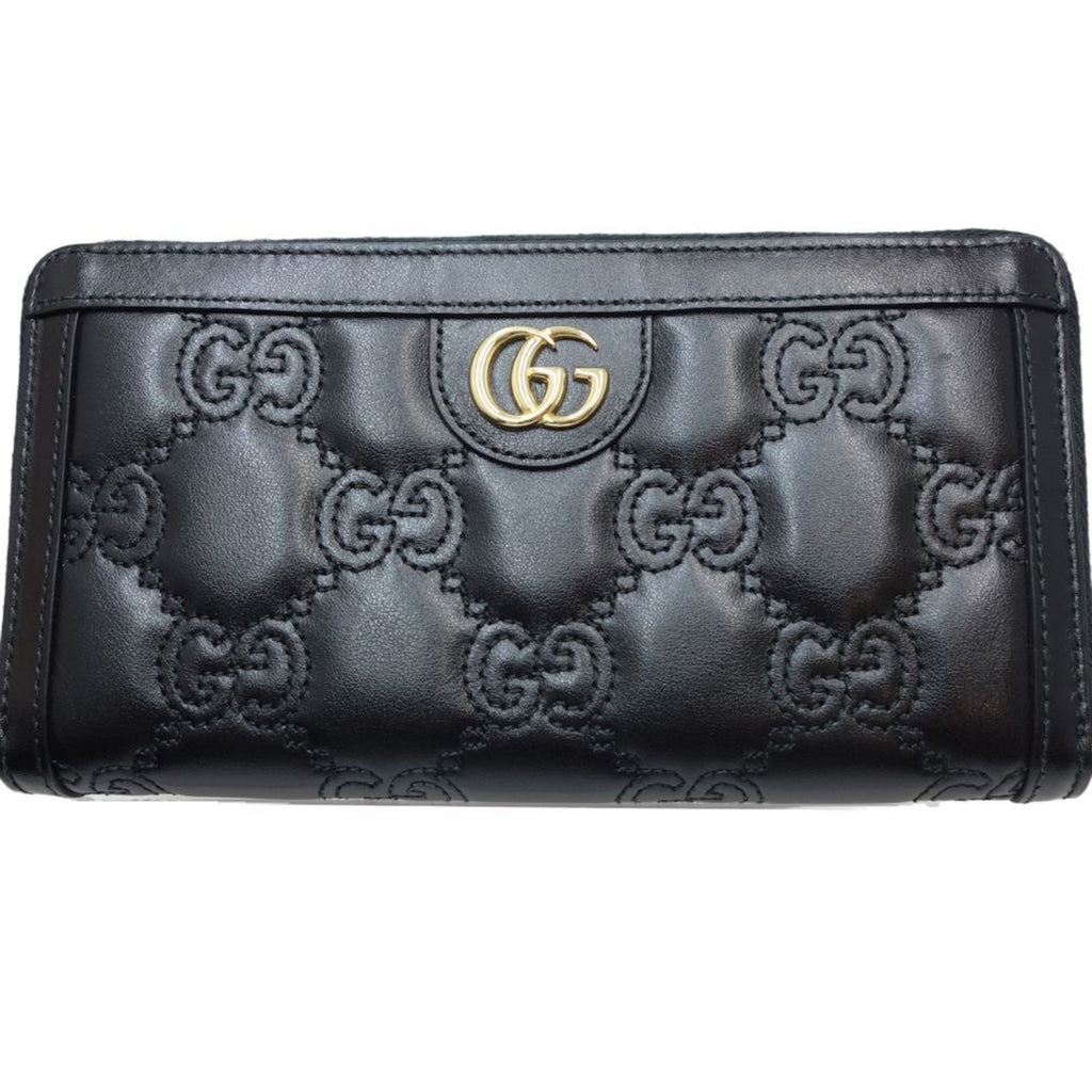 Gucci Black Leather Long Wallet (Bi-Fold) (Pre-Owned)