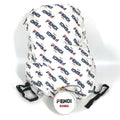 Fendi Navy Red Color White Nylon Backpack (Pre-Owned)