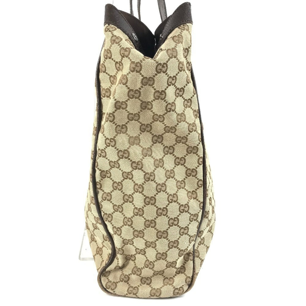 Gucci Beige Dark Brown Gg Canvas Shoulder Bag Tote Bag (Pre-Owned)