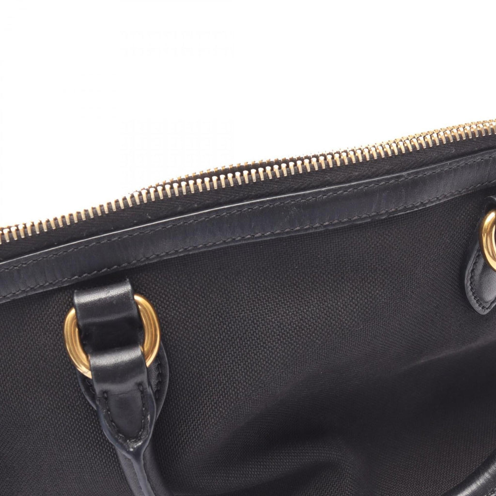 Prada Black Canvas Leather Handbag (Pre-Owned)