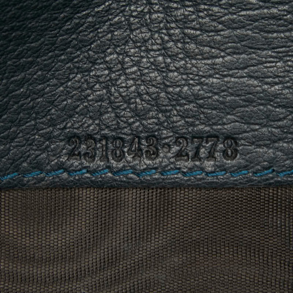 Gucci Navy Leather Long Wallet (Bi-Fold) (Pre-Owned)