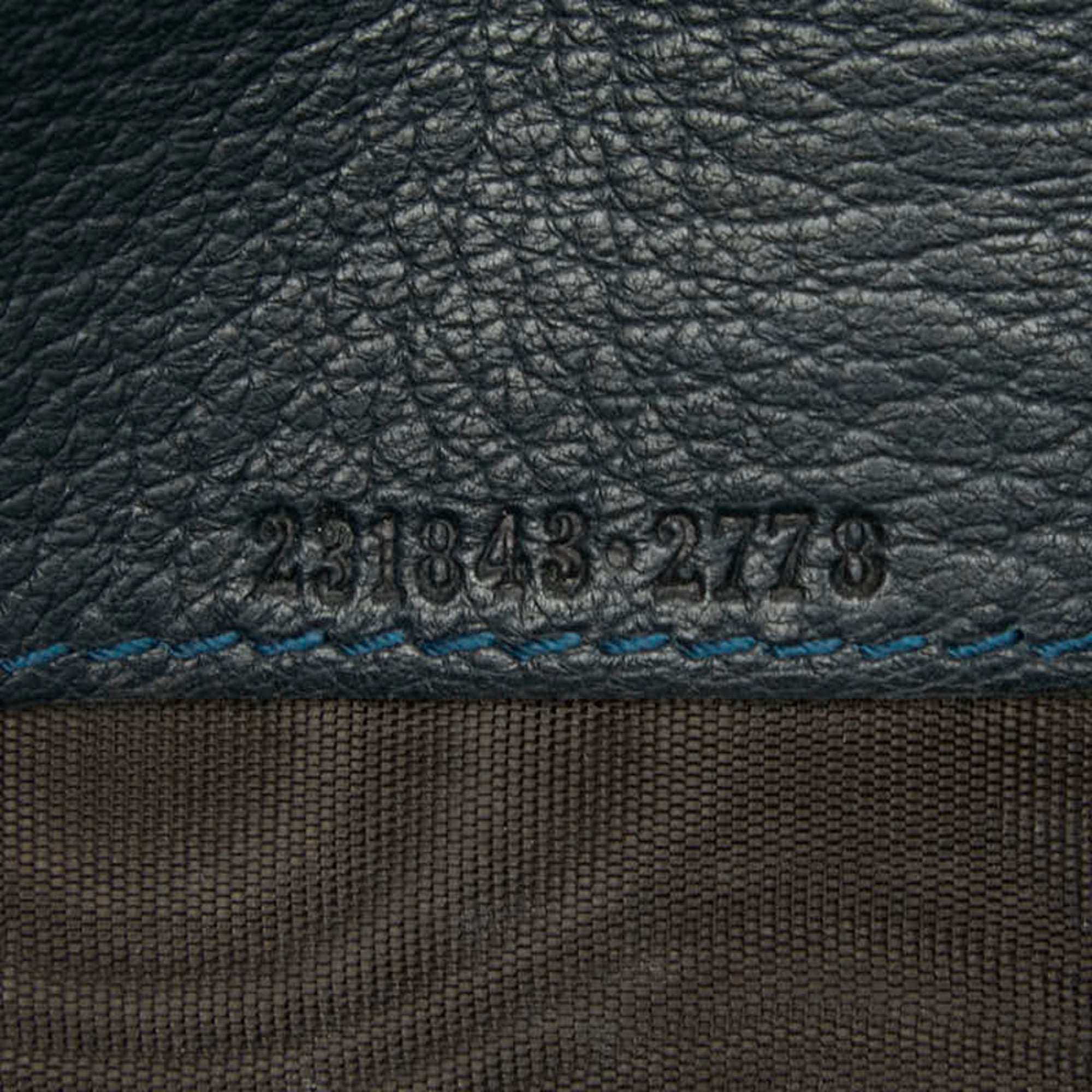 Gucci Navy Leather Long Wallet (Bi-Fold) (Pre-Owned)