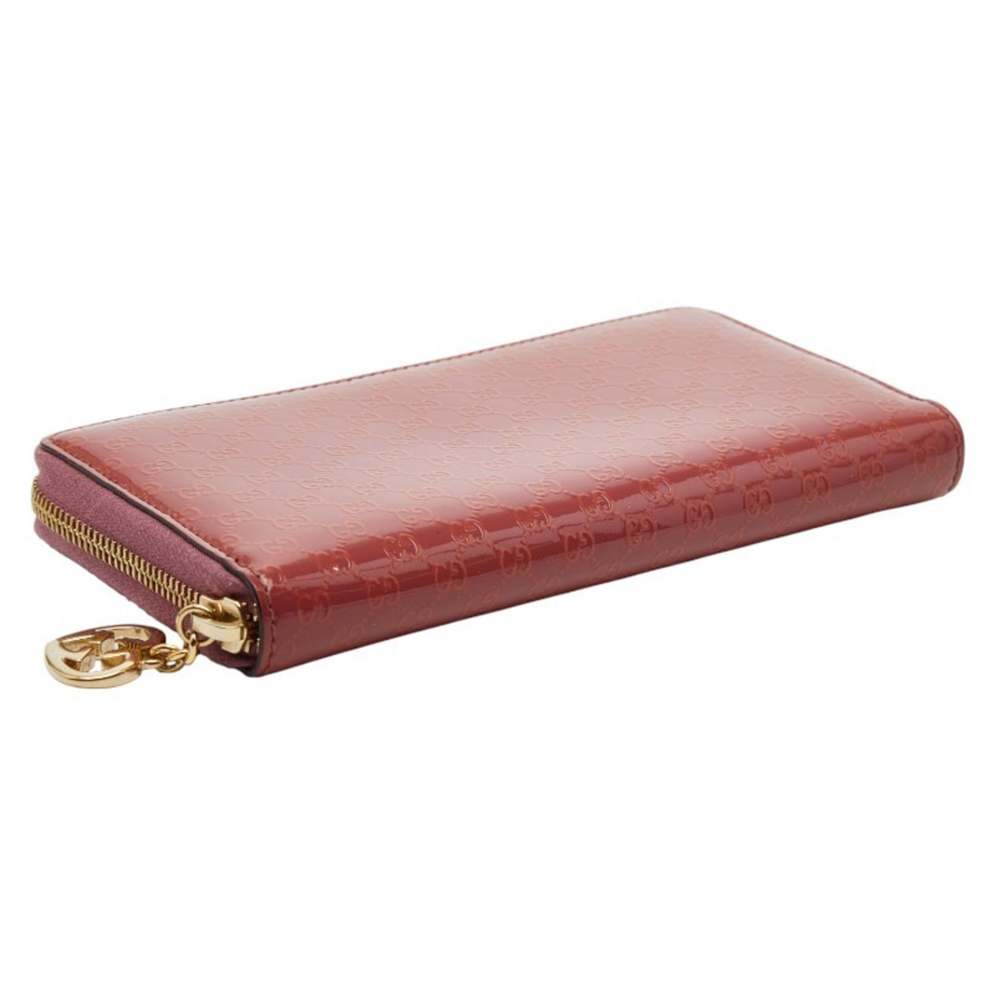 Gucci Pink Red Color Leather Long Wallet (Bi-Fold) (Pre-Owned)