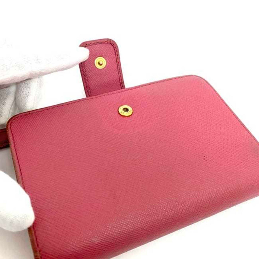 Prada Pink Saffiano Metal Wallet (Bi-Fold) (Pre-Owned)