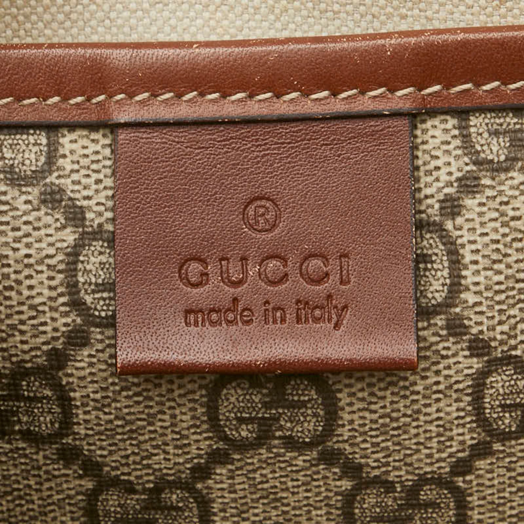Gucci Beige Brown Pvc Leather Tote Bag (Pre-Owned)