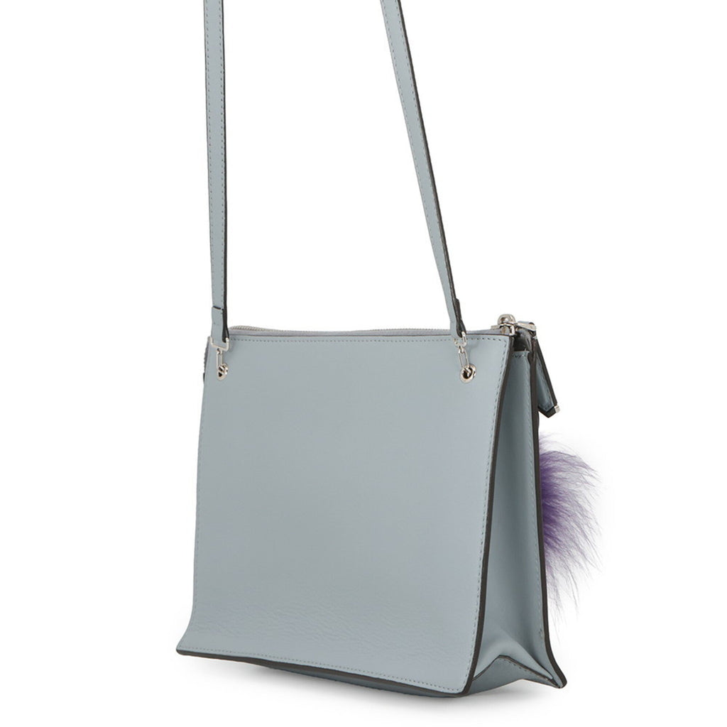 Fendi Gray Multi-Color Leather Clutch Bag Handbag Shoulder Bag (Pre-Owned)