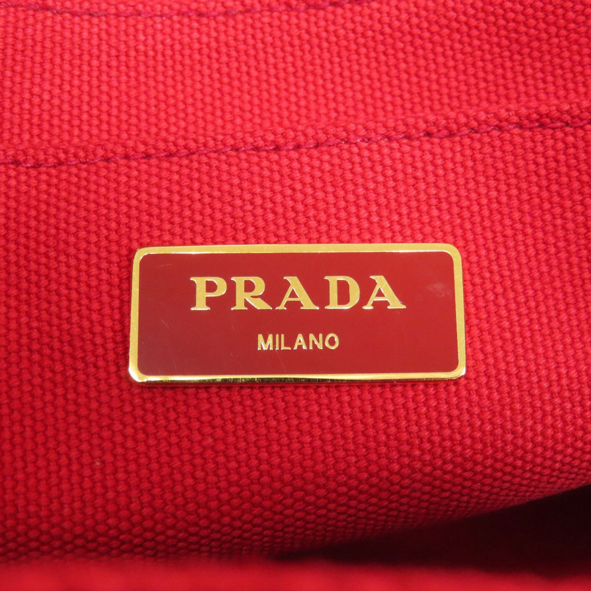 Prada Red Color Canapa Handbag (Pre-Owned)