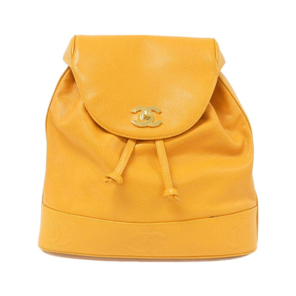 Chanel Orange Caviar Leather Backpack (Pre-Owned)