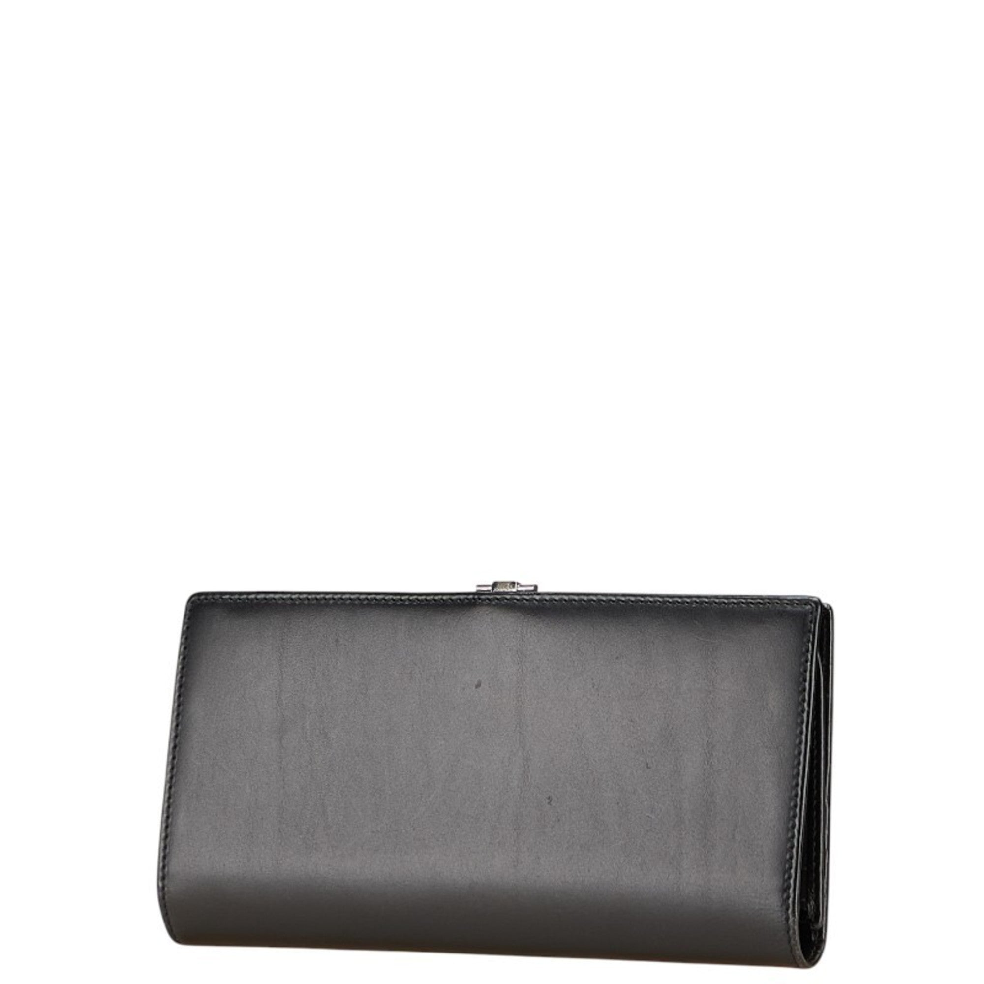 Gucci Black Leather Long Wallet (Bi-Fold) (Pre-Owned)