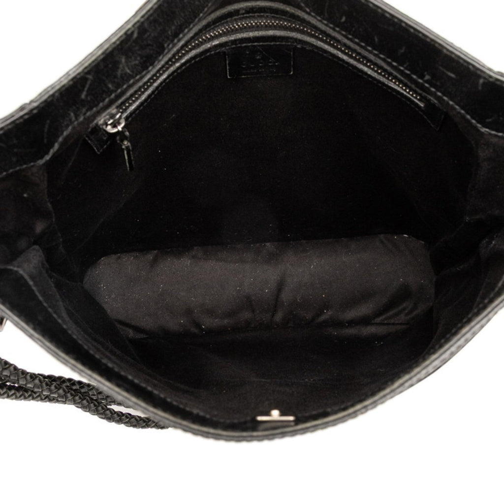 Gucci Black Canvas Leather Shoulder Bag (Pre-Owned)