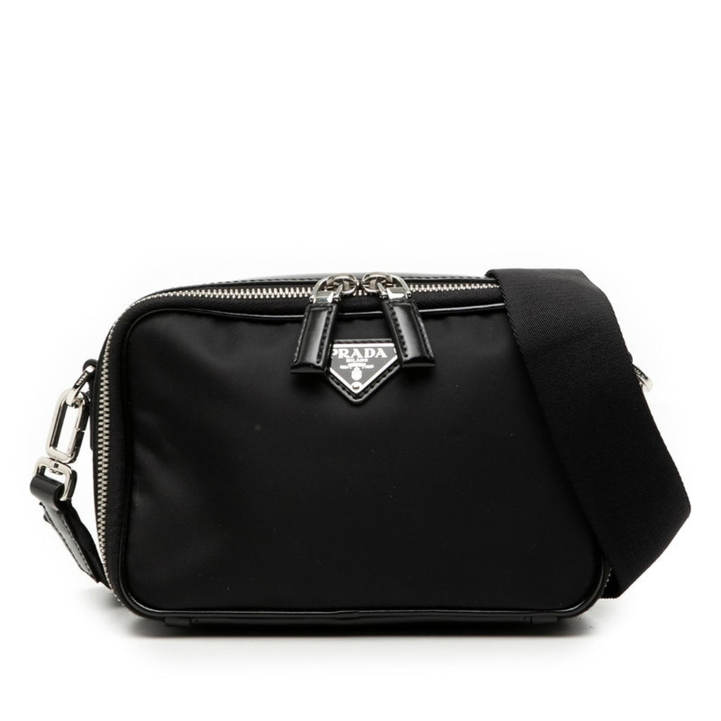 Prada Black Nylon Patent Leather Shoulder Bag (Pre-Owned)