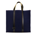 Fendi Navy Wool Leather Handbag Tote Bag (Pre-Owned)