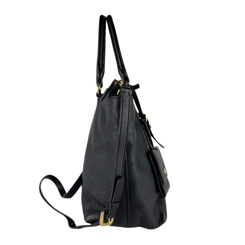 Prada Black Leather Handbag Shoulder Bag (Pre-Owned)