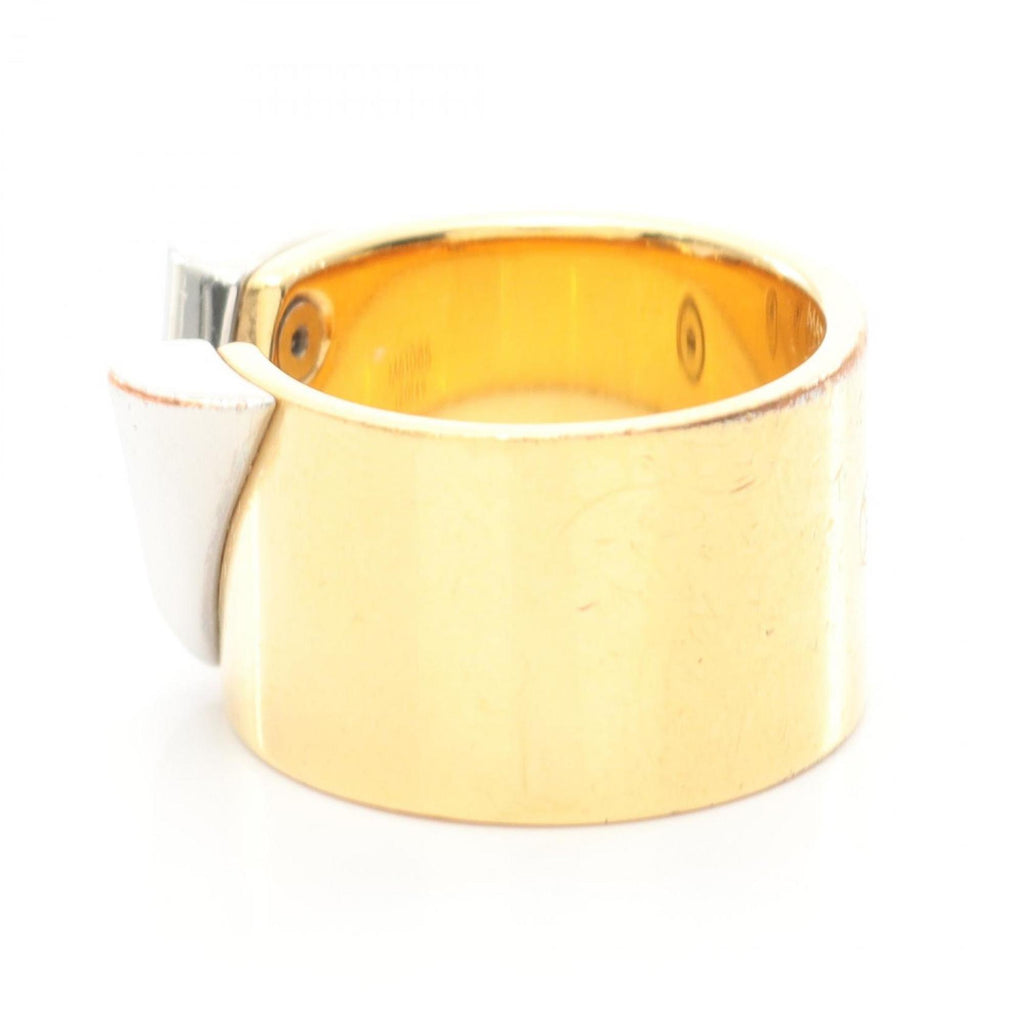 Louis Vuitton Gold Silver Gold Plating Stainless Steel Band Ring (Pre-Owned)
