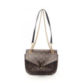 Louis Vuitton Black Brown Coated Canvas Leather Shoulder Bag (Pre-Owned)