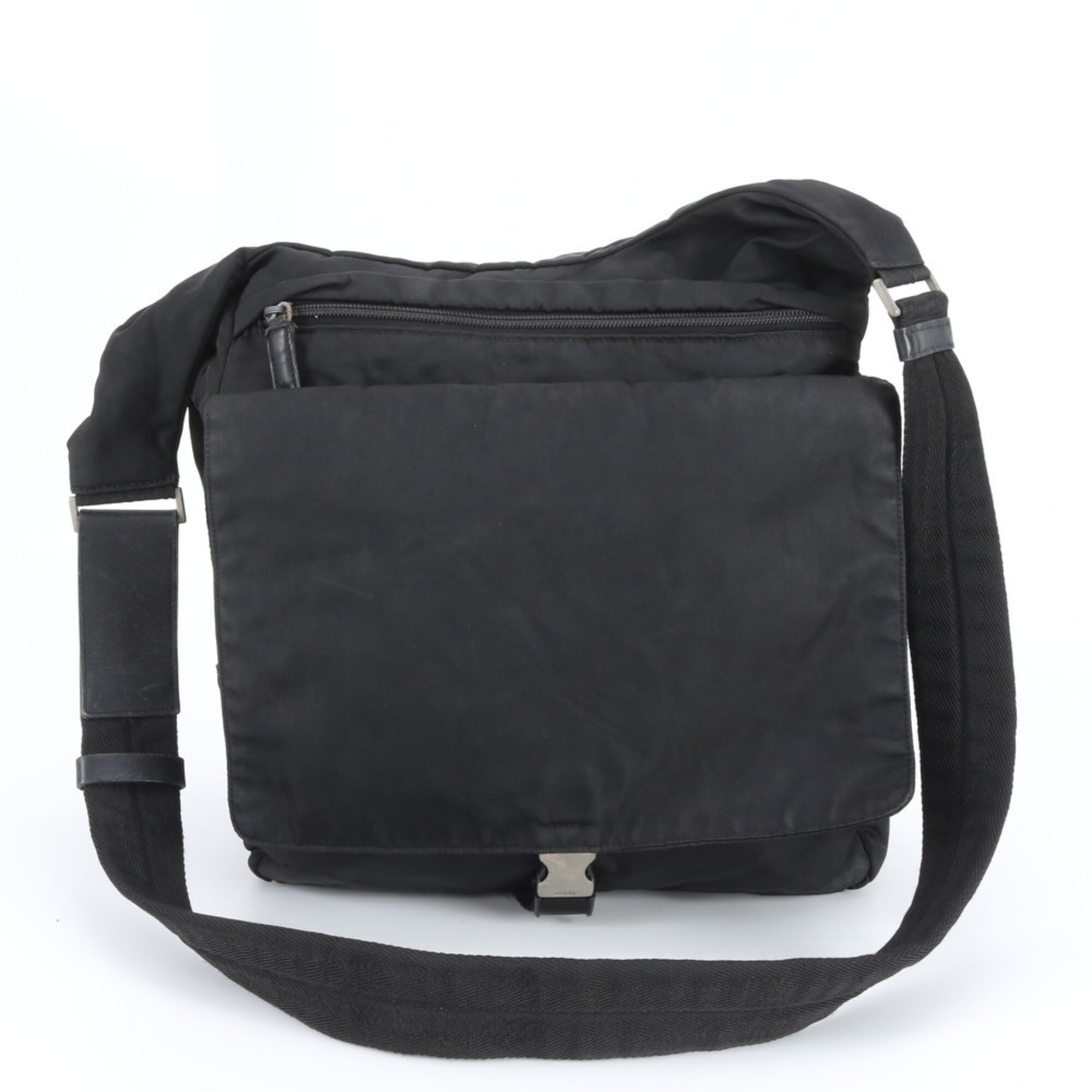 Prada Black Nylon Leather Shoulder Bag (Pre-Owned)