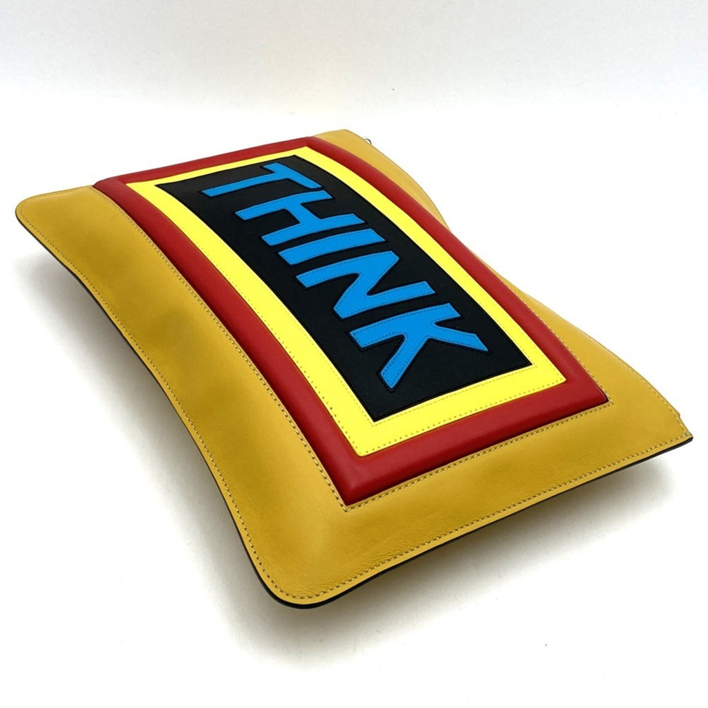 Fendi Yellow Leather Clutch Bag (Pre-Owned)