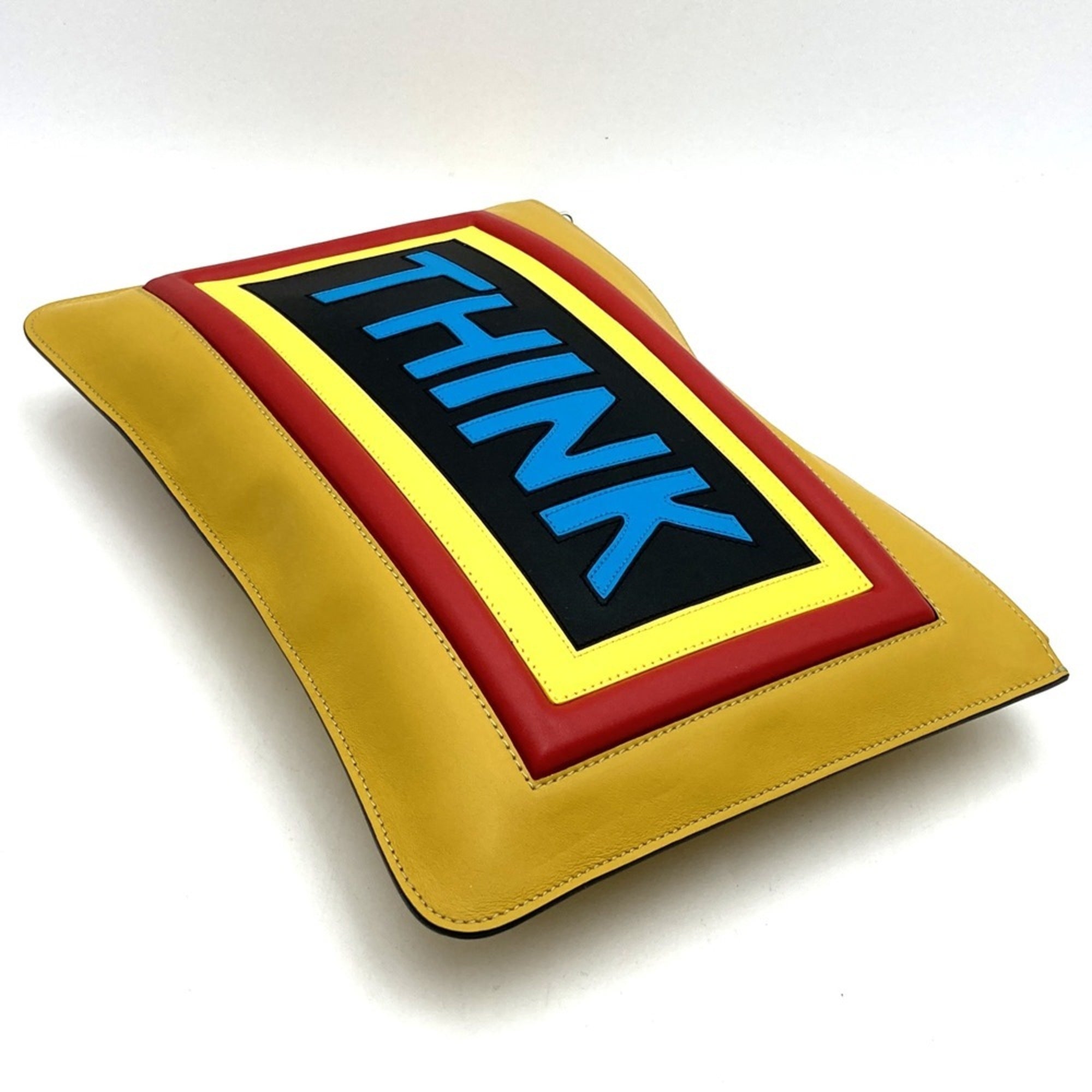 Fendi Yellow Leather Clutch Bag (Pre-Owned)