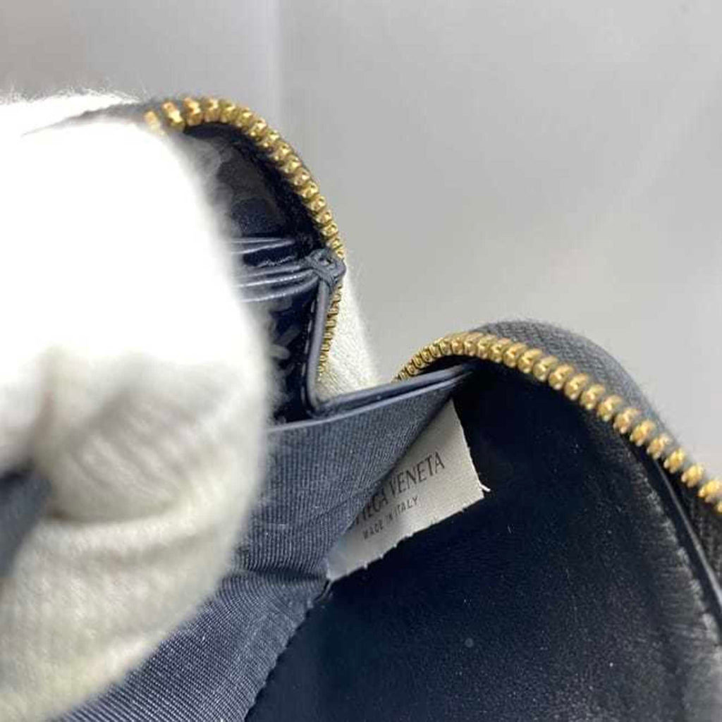 Bottega Veneta Black Leather Coin Purse/Coin Case (Pre-Owned)