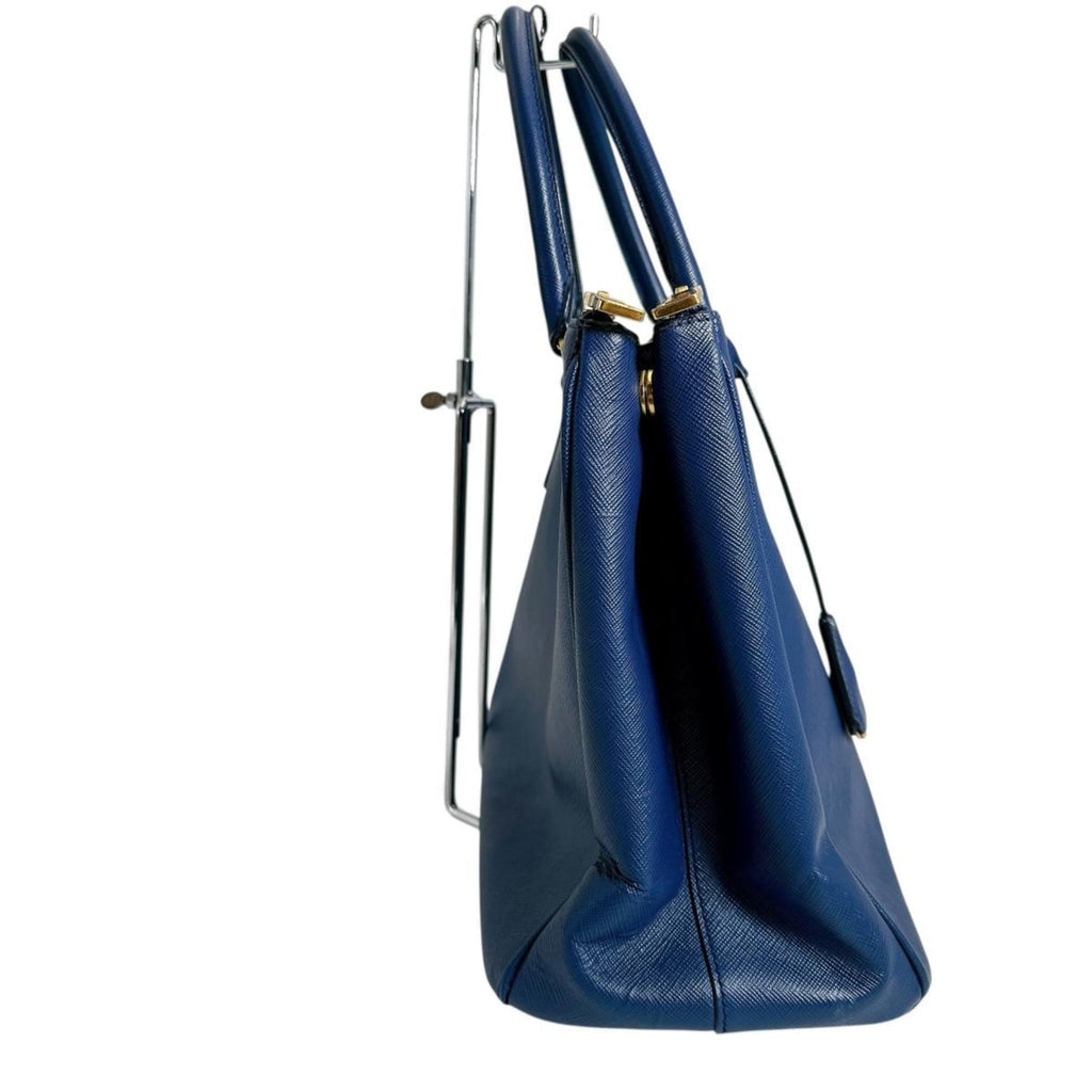 Prada Blue Leather Handbag Shoulder Bag (Pre-Owned)