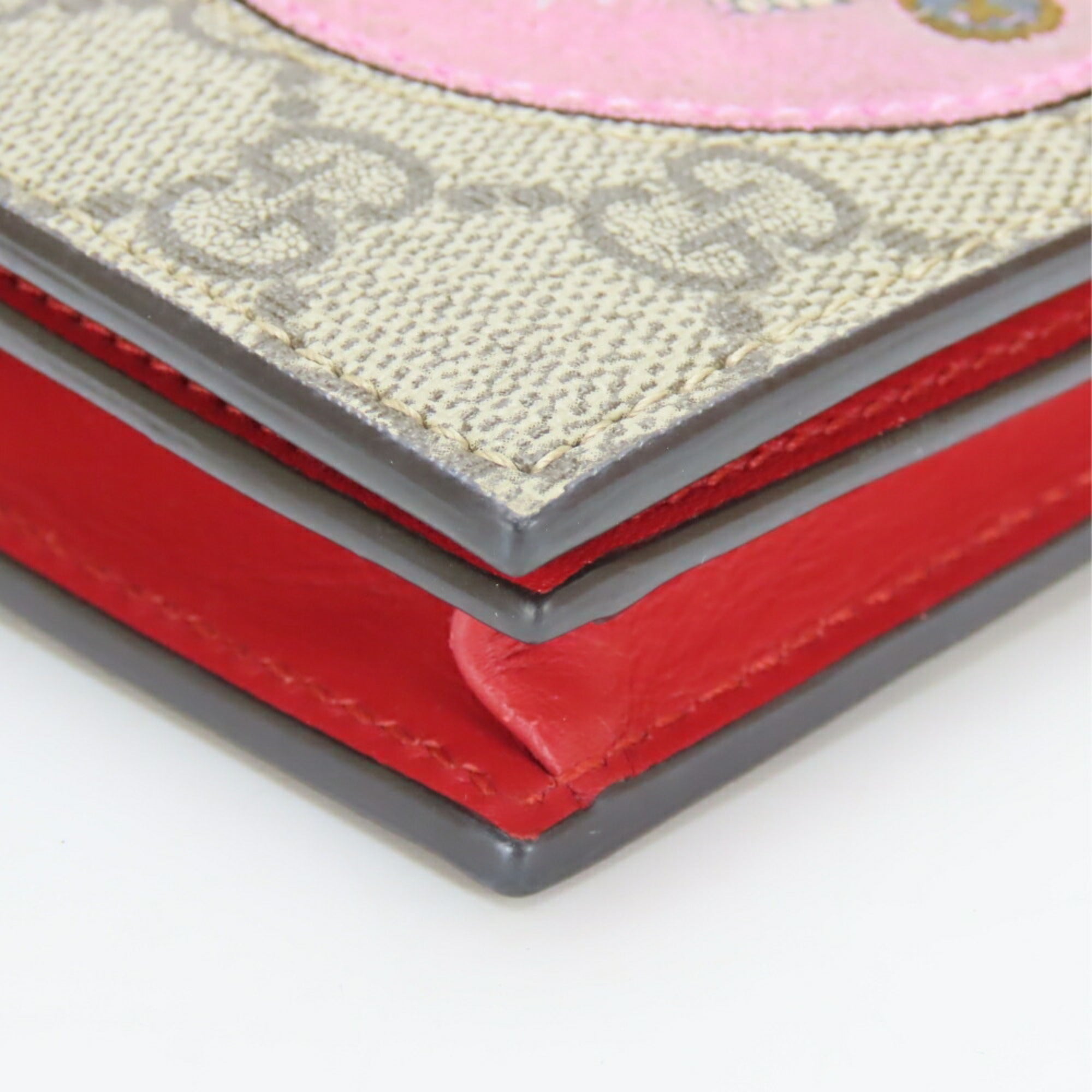 Gucci Beige Pink Red Color Gg Supreme Wallet (Bi-Fold) (Pre-Owned)