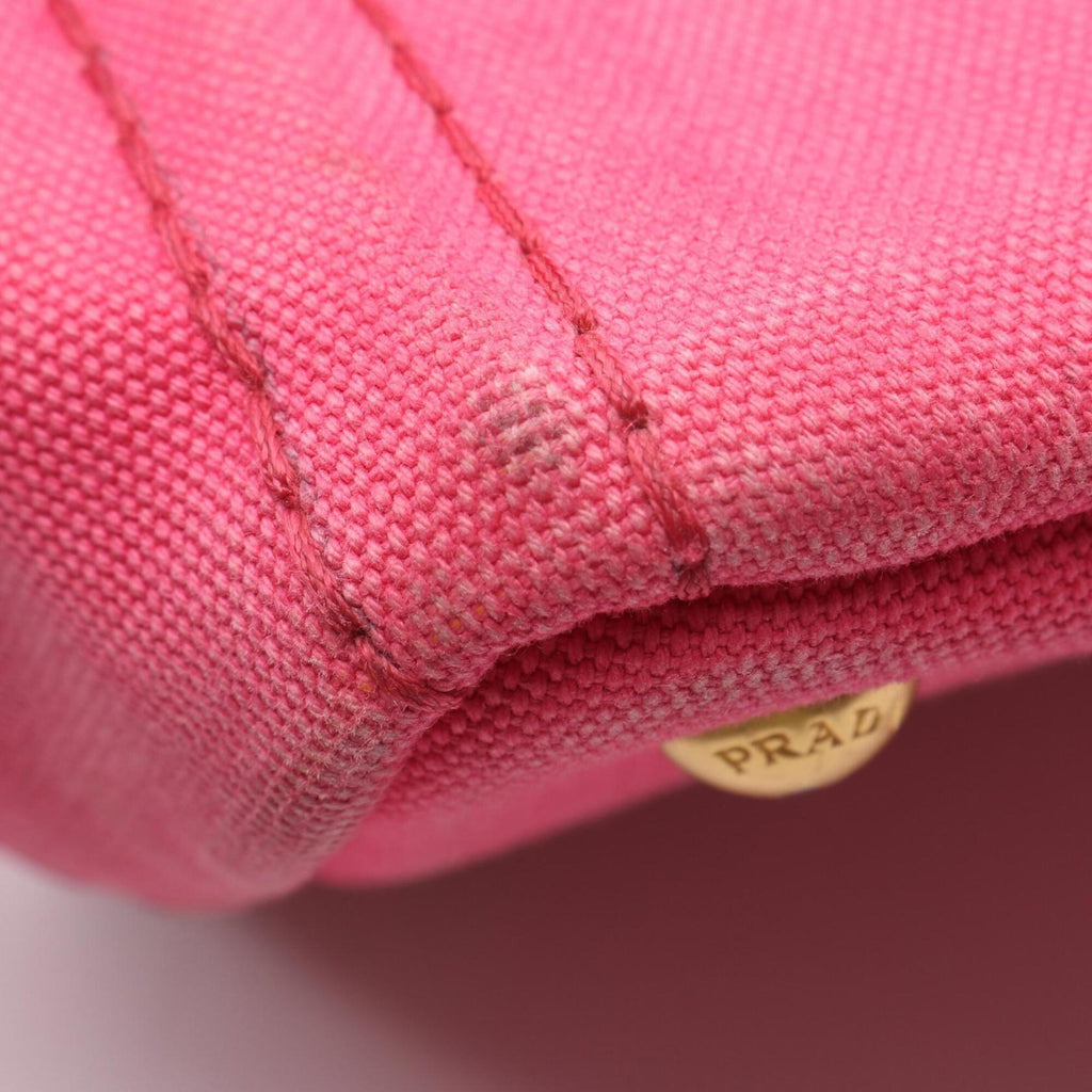 Prada Pink Canvas Handbag Tote Bag (Pre-Owned)