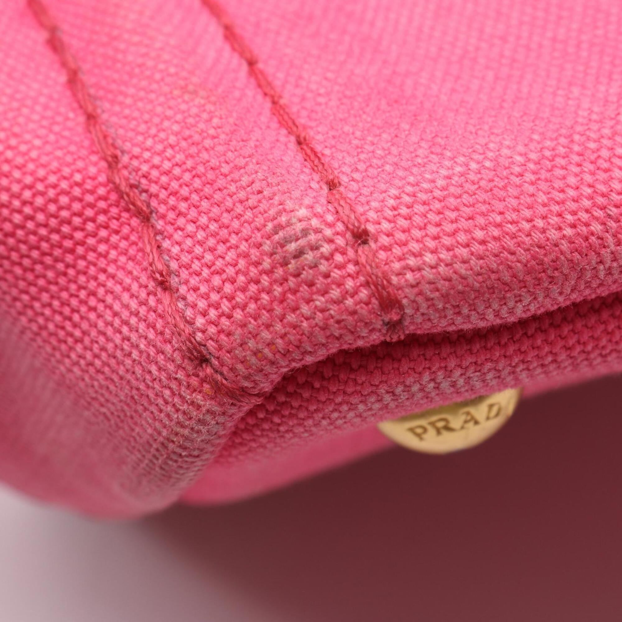 Prada Pink Canvas Handbag Tote Bag (Pre-Owned)