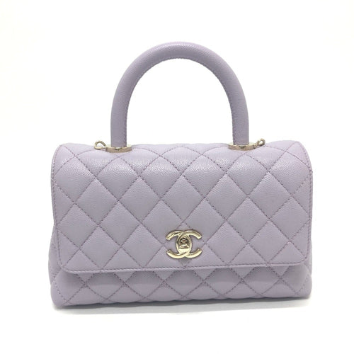 Chanel Purple Grained Calfskin Handbag Shoulder Bag (Pre-Owned)