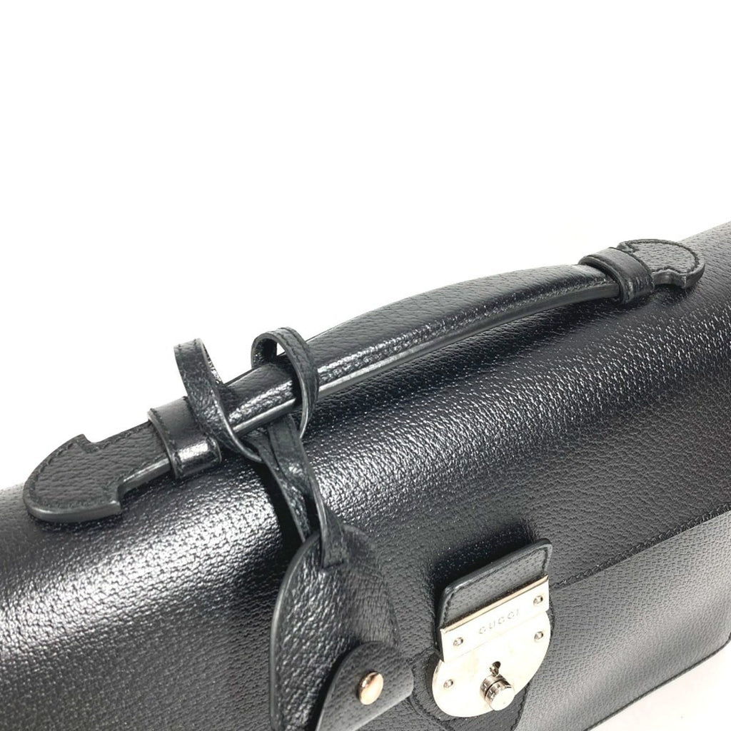 Gucci Black Leather Briefcase Handbag (Pre-Owned)