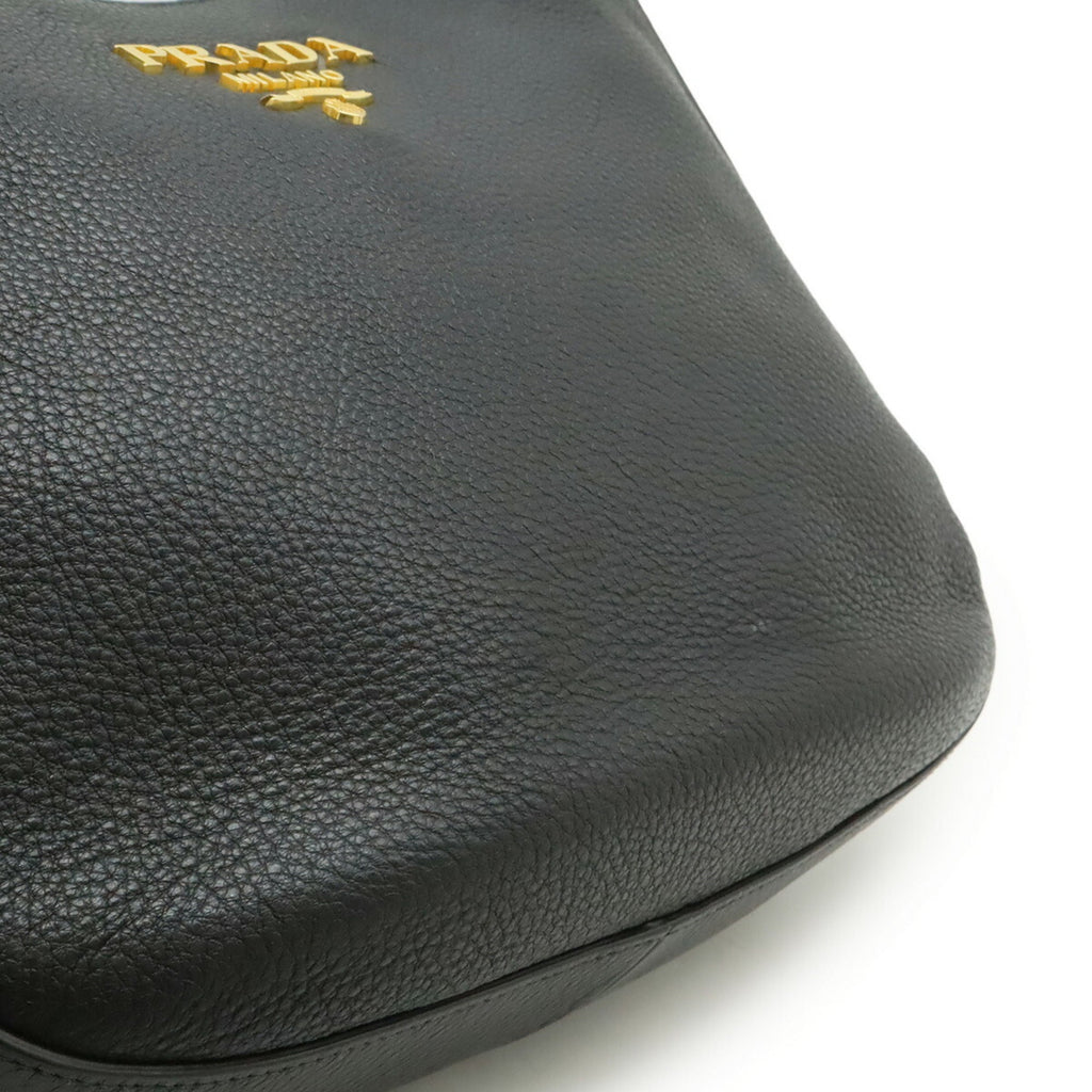 Prada Black Nero Leather Shoulder Bag (Pre-Owned)