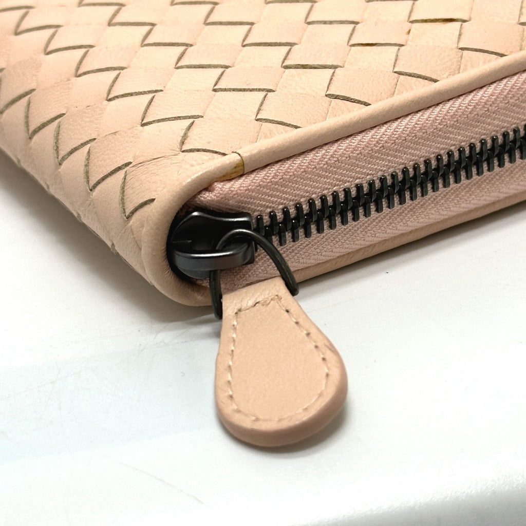 Bottega Veneta Pink Leather Long Wallet (Bi-Fold) (Pre-Owned)
