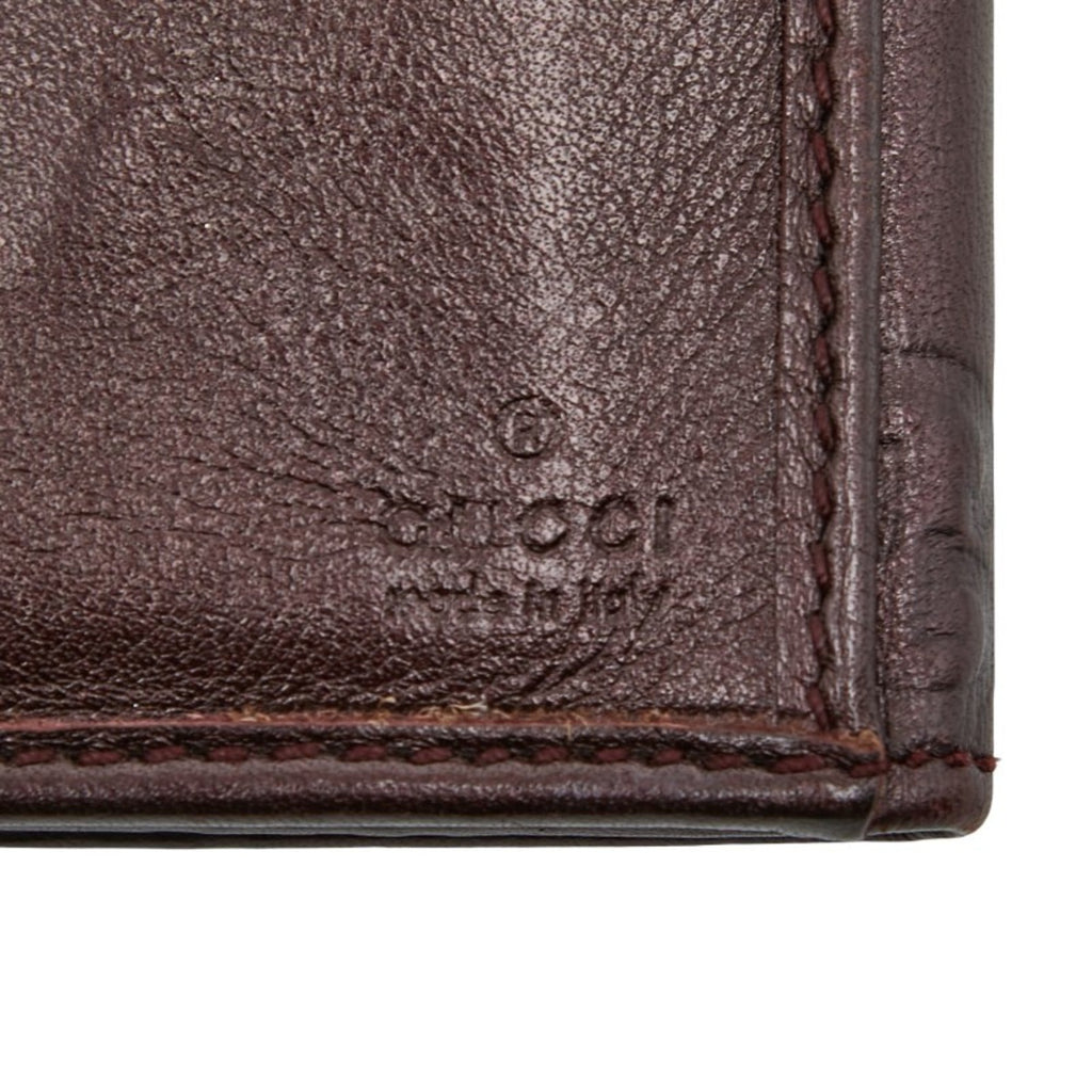 Gucci Brown Leather Long Wallet (Bi-Fold) (Pre-Owned)