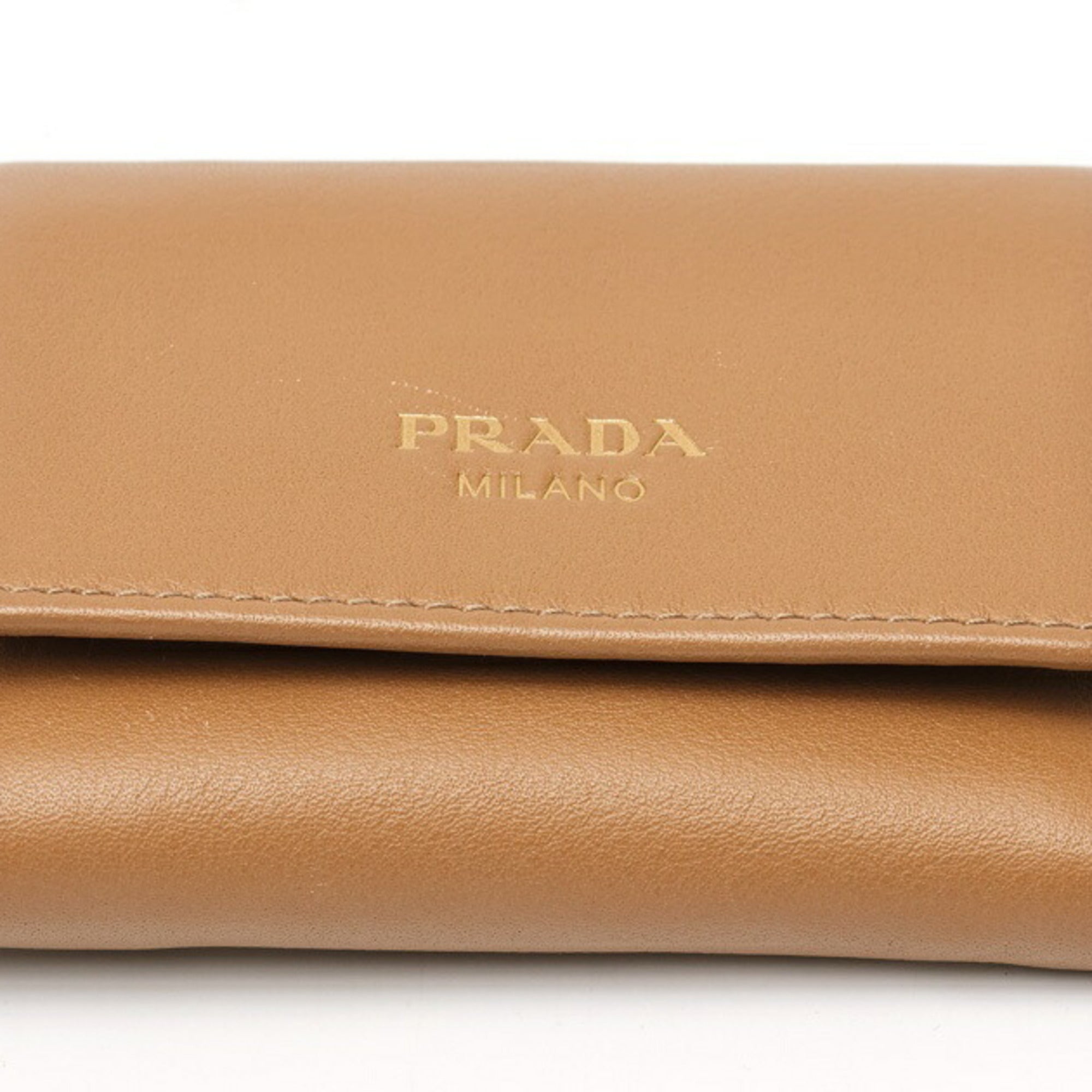 Prada Brown Leather Wallet (Tri-Fold) (Pre-Owned)