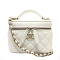 Chanel Caviar Skin White Caviar Leather Handbag Shoulder Bag Vanity Bag (Pre-Owned)