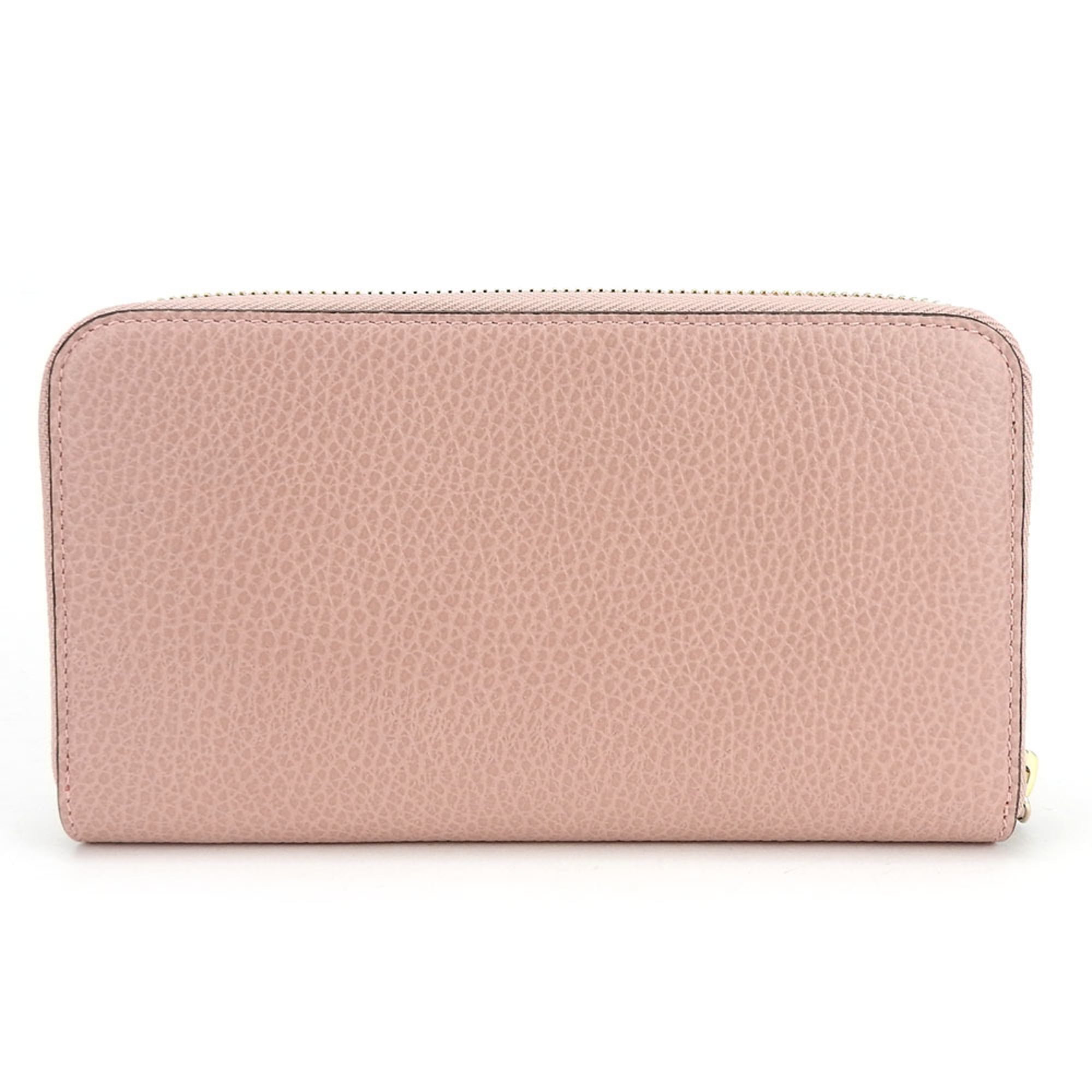 Gucci Pink Leather Long Wallet (Bi-Fold) (Pre-Owned)