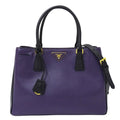 Prada Black Purple Leather Handbag Shoulder Bag (Pre-Owned)
