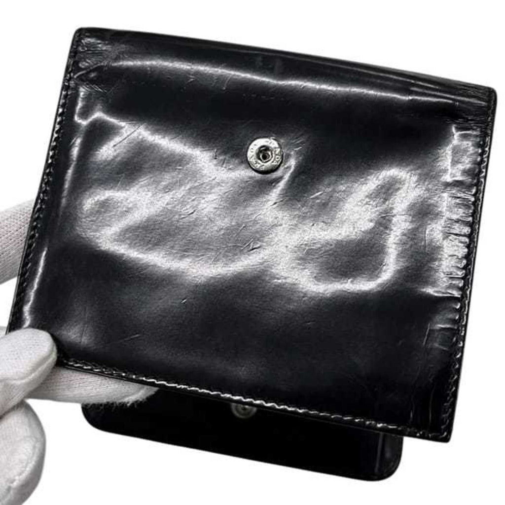 Prada Black Nero Patent Leather Wallet (Tri-Fold) (Pre-Owned)
