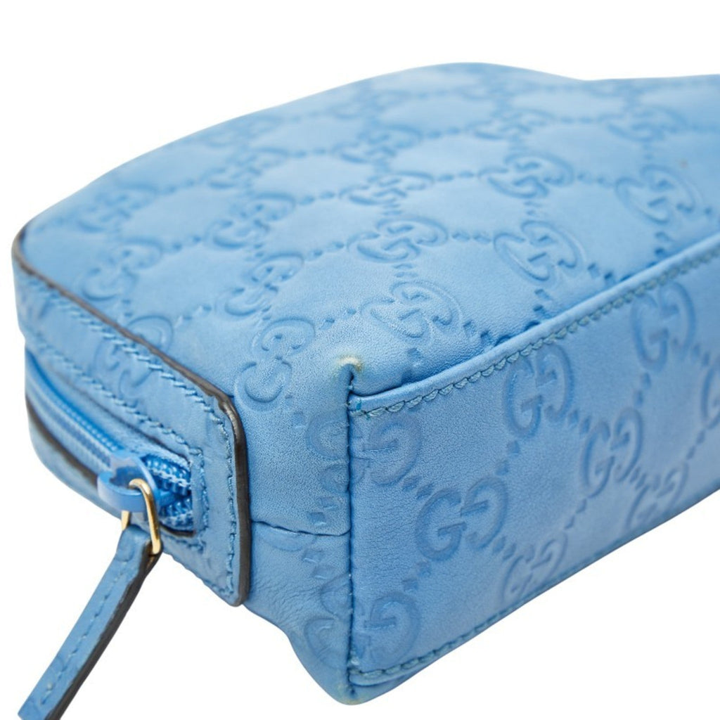 Gucci Blue Leather Pouch (Pre-Owned)