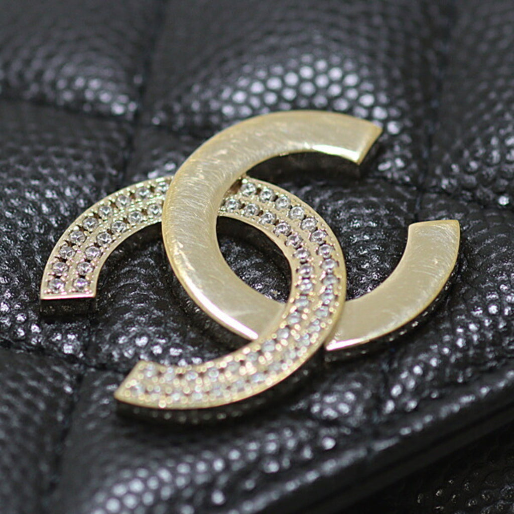 Chanel Black Grained Calfskin Wallet (Bi-Fold) (Pre-Owned)