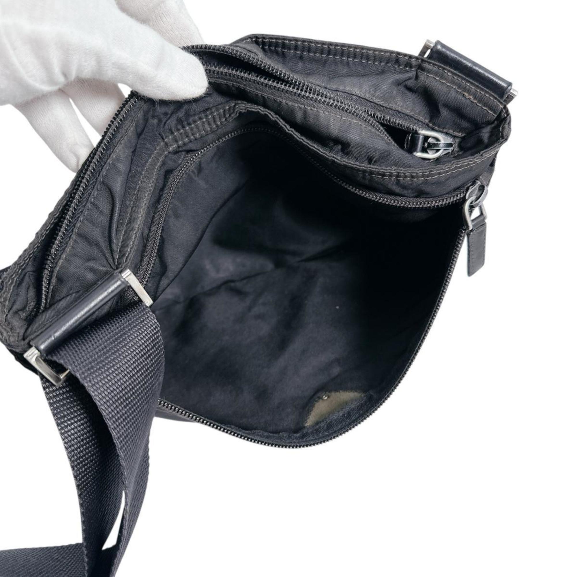 Prada Black Nylon Shoulder Bag Sling Bag (Pre-Owned)