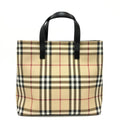 Burberry Beige Black Red Color Pvc Leather Handbag Tote Bag (Pre-Owned)