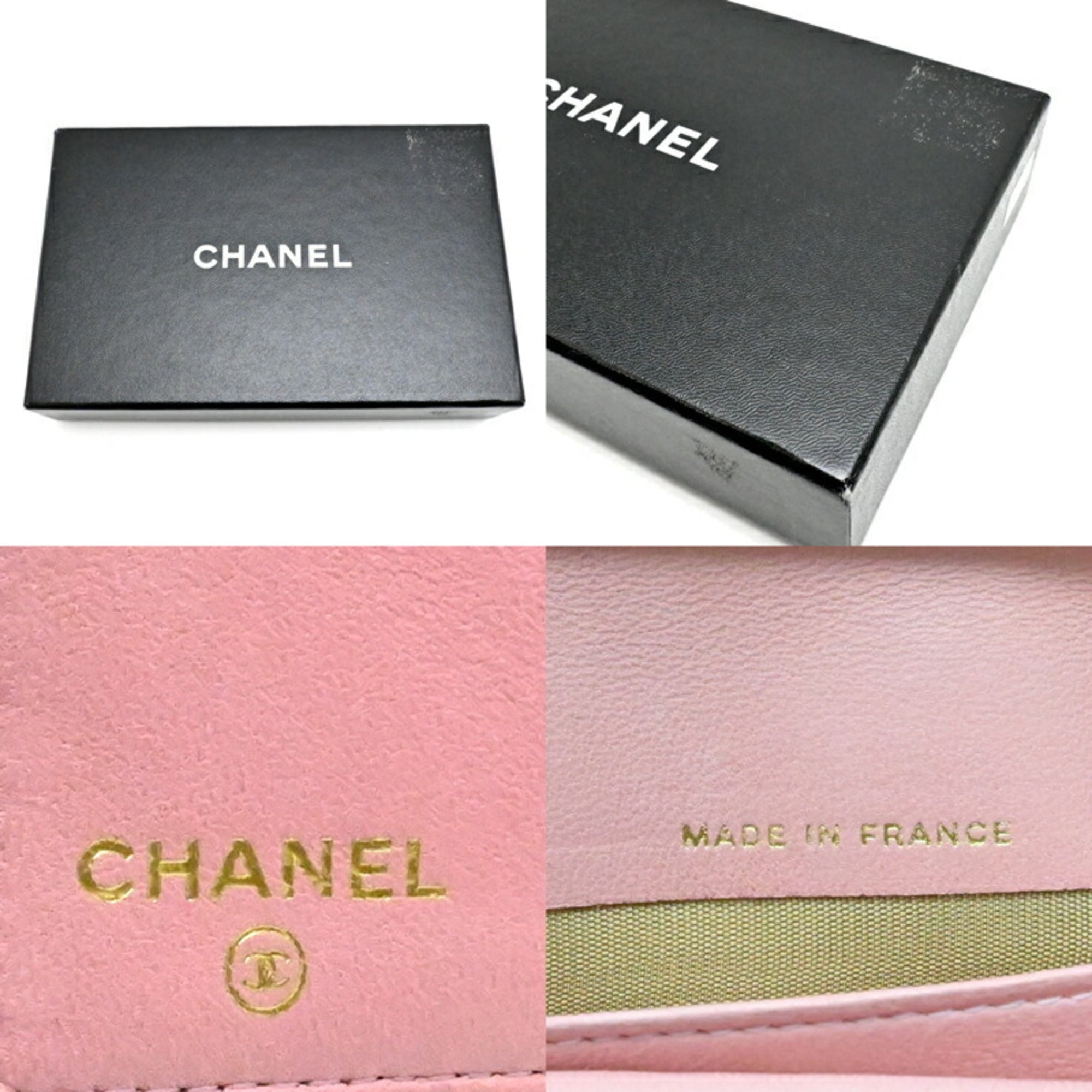 Chanel Pink Grained Calfskin Wallet (Bi-Fold) (Pre-Owned)