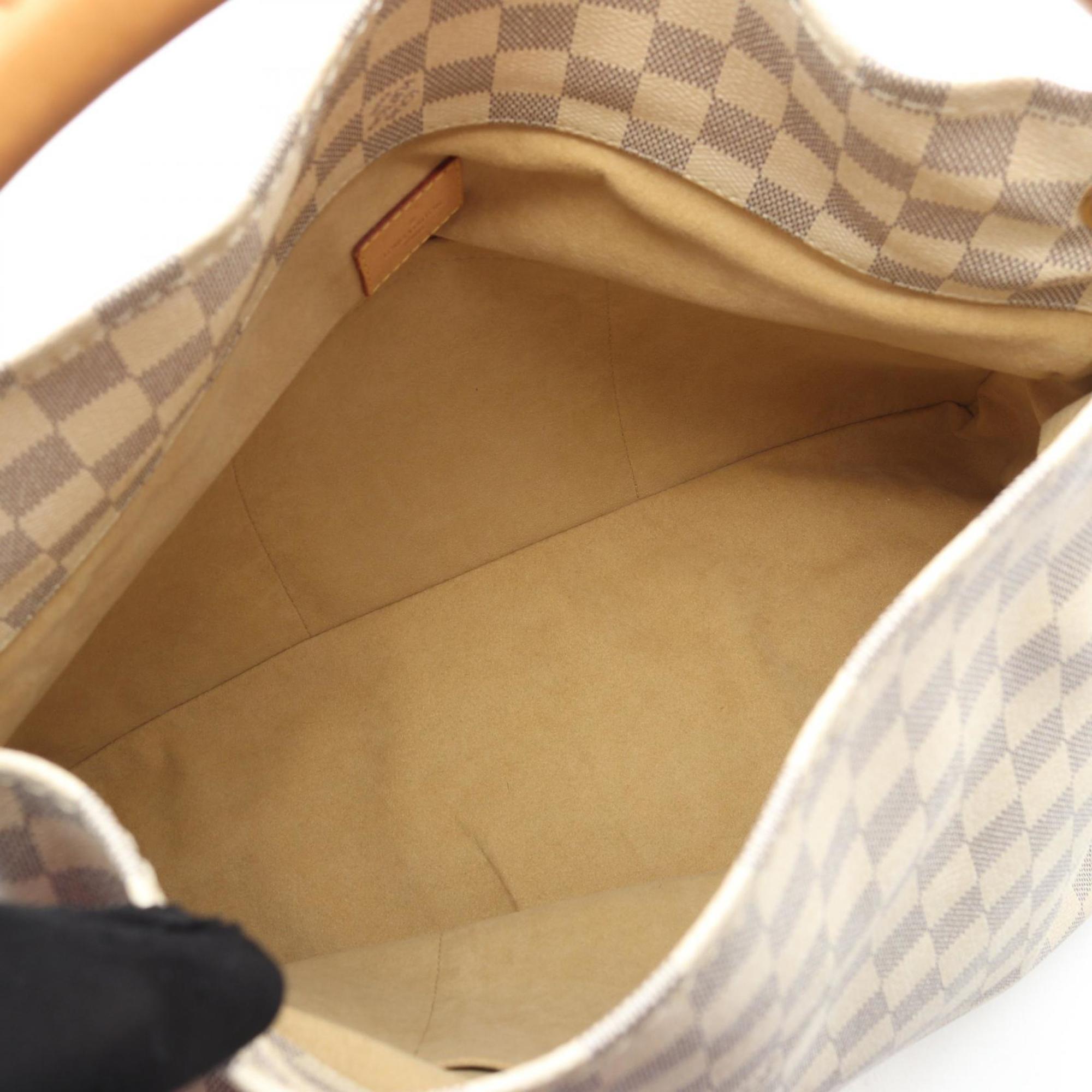 Louis Vuitton White Coated Canvas Leather Shoulder Bag (Pre-Owned)