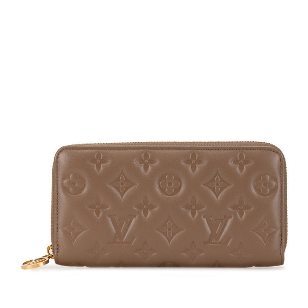 Louis Vuitton Beige Taupe Leather Coin Purse/Coin Case (Pre-Owned)