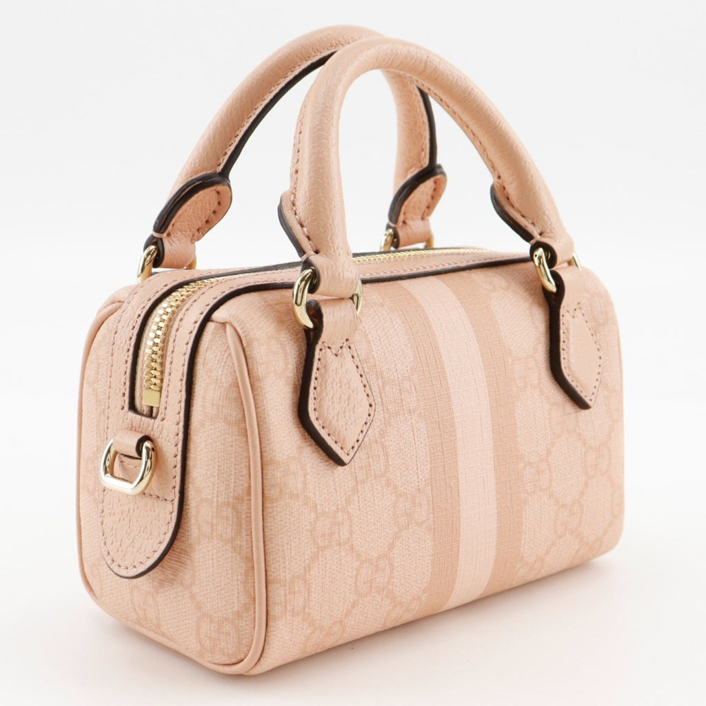 Gucci Ophidia Dusty Pink Gg Supreme Handbag (Pre-Owned)
