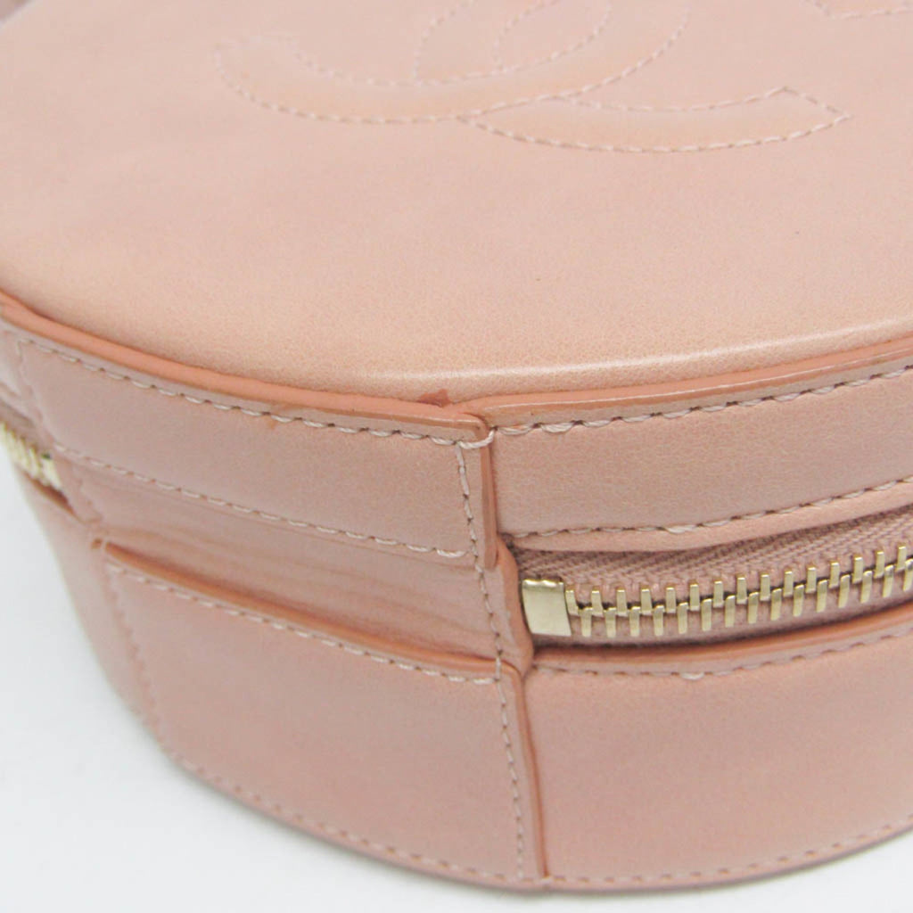 Chanel Round As Earth Crossbody Bag Glazed Calfskin Pink Leather Shoulder Bag Bag (Pre-Owned)